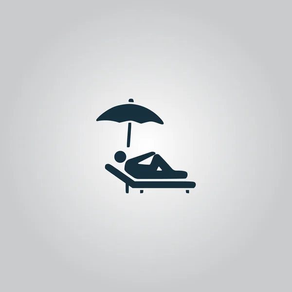 Relaxar sob um guarda-chuva em uma espreguiçadeira Ilustração De Stock