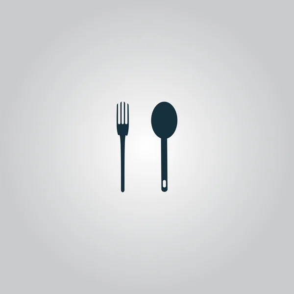 Tenedor y cuchara icono — Vector de stock