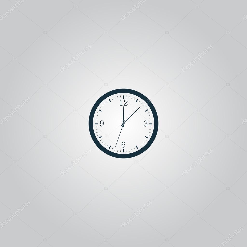 Time and Clock . Flat web icon or sign isolated on grey background. Collection modern trend concept design style vector illustration symbol