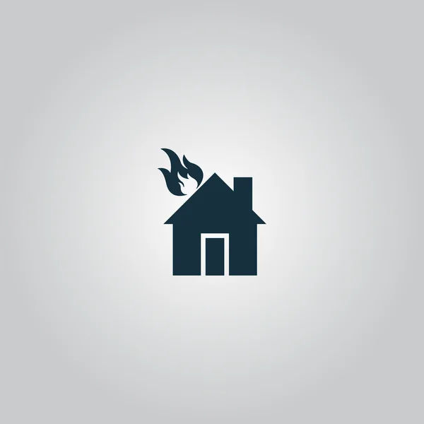 Icône vectorielle Maison sur feu — Image vectorielle