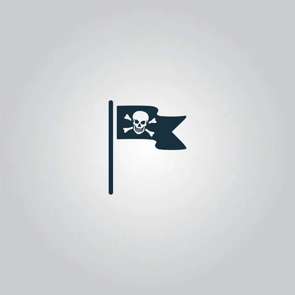 Jolly Roger ou Crânio e Cruz ossos Bandeira pirata —  Vetores de Stock