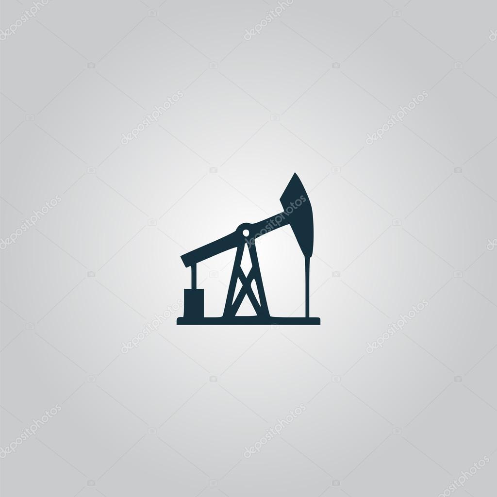 Oil derrick. Black vector icon.