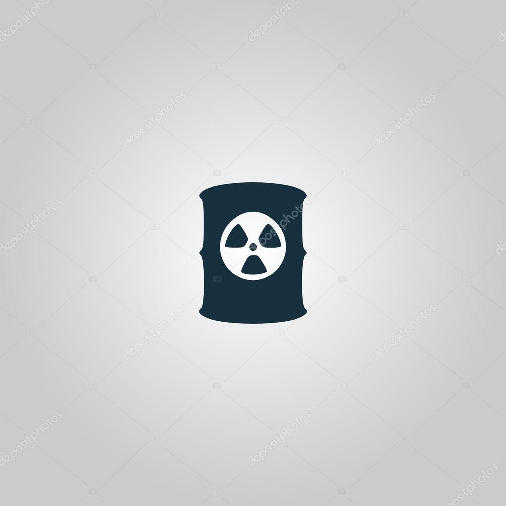 Container with radioactive waste. Flat web icon or sign isolated on grey background. Collection modern trend concept design style vector illustration symbol