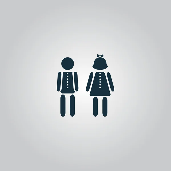 Значок "Мальчик и девочка" — стоковый вектор
