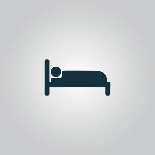 Mensch im Bett Zeichen-Symbol. — Stockvektor