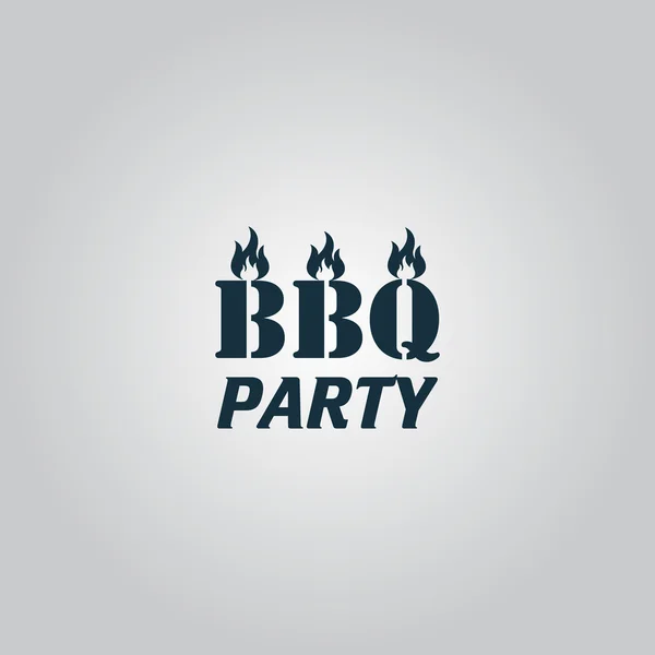 Flaming BBQ Parte elemento de diseño de palabras . — Vector de stock