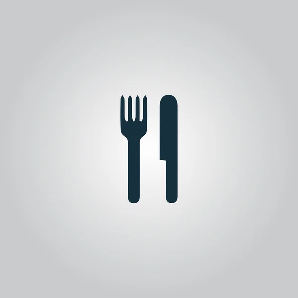 Tenedor y cuchillo icono — Vector de stock