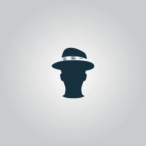 Cabeça de homem com chapéu ilustração vetorial — Vetor de Stock