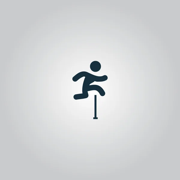 Homme figure sauter par-dessus les obstacles — Image vectorielle