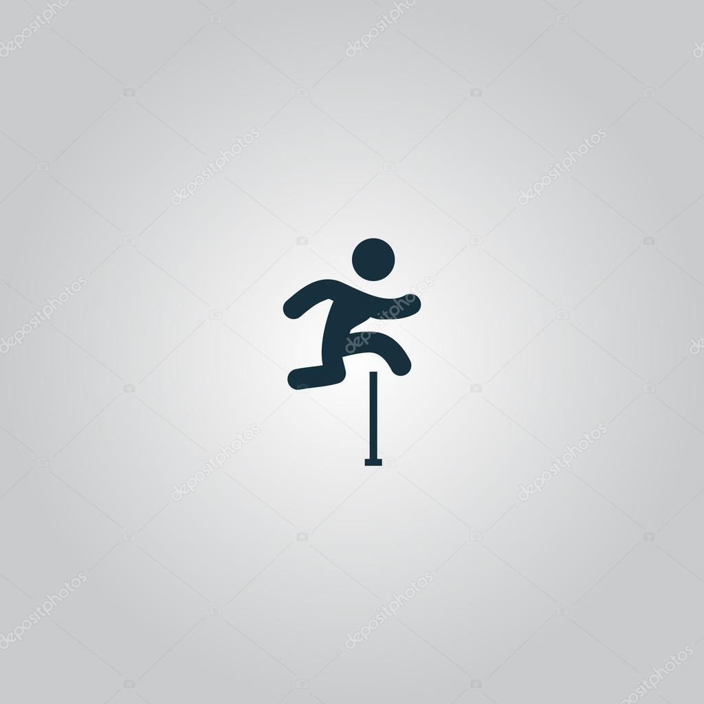 man figure jumping over obstacles