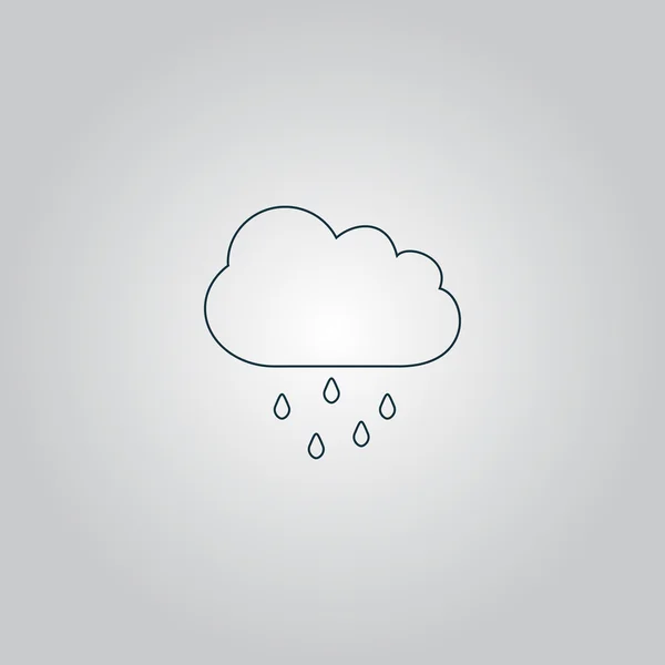 Wolke mit Regenwetter-Vektor-Symbol — Stockvektor