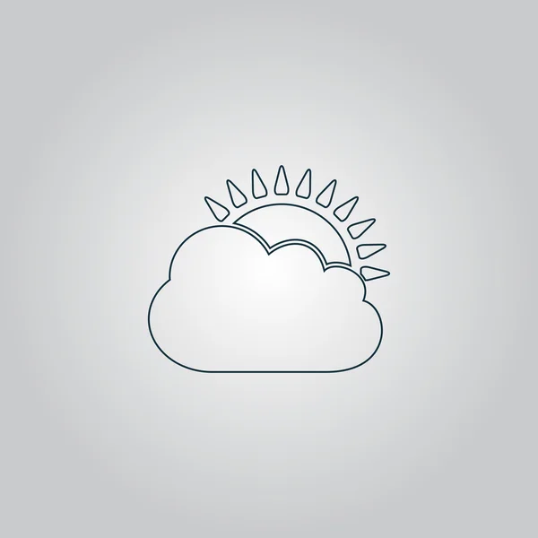 Zon wolk pictogram — Stockvector