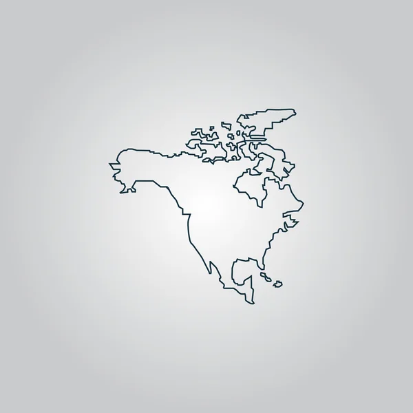 Mapa Ameryki Północnej — Wektor stockowy