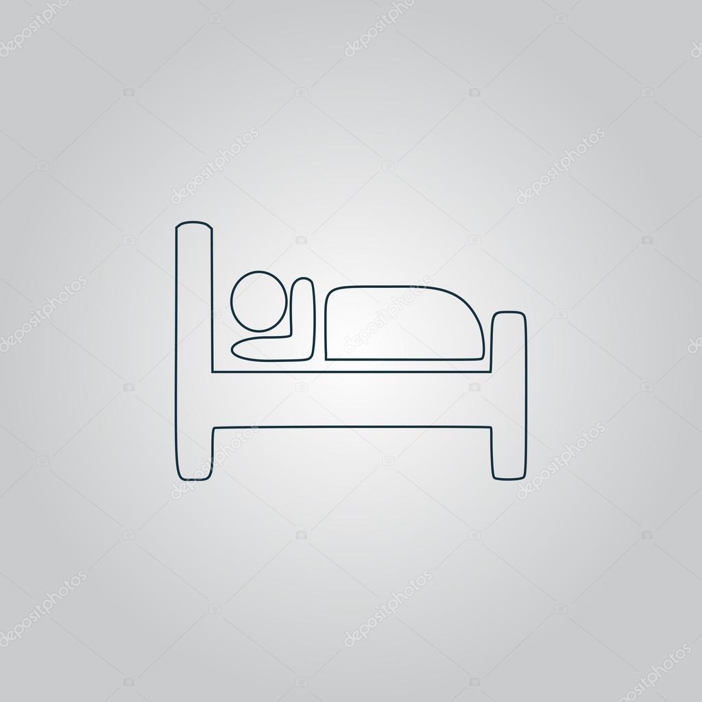 Hotel single icon. Vector illustration.