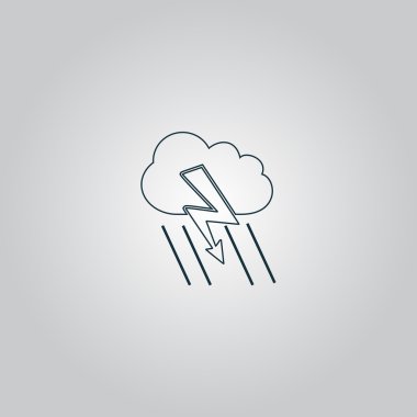 Bulut fırtınası şimşek yağmur simgesi