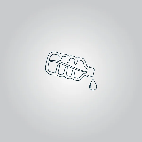 Botella de agua con icono de gota — Vector de stock