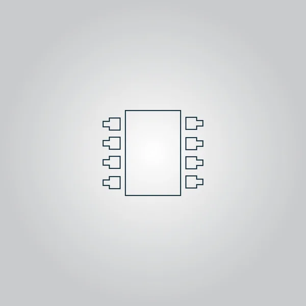 Icona del microchip. Illustrazione vettoriale . — Vettoriale Stock