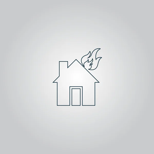 Icône vectorielle Maison sur feu — Image vectorielle