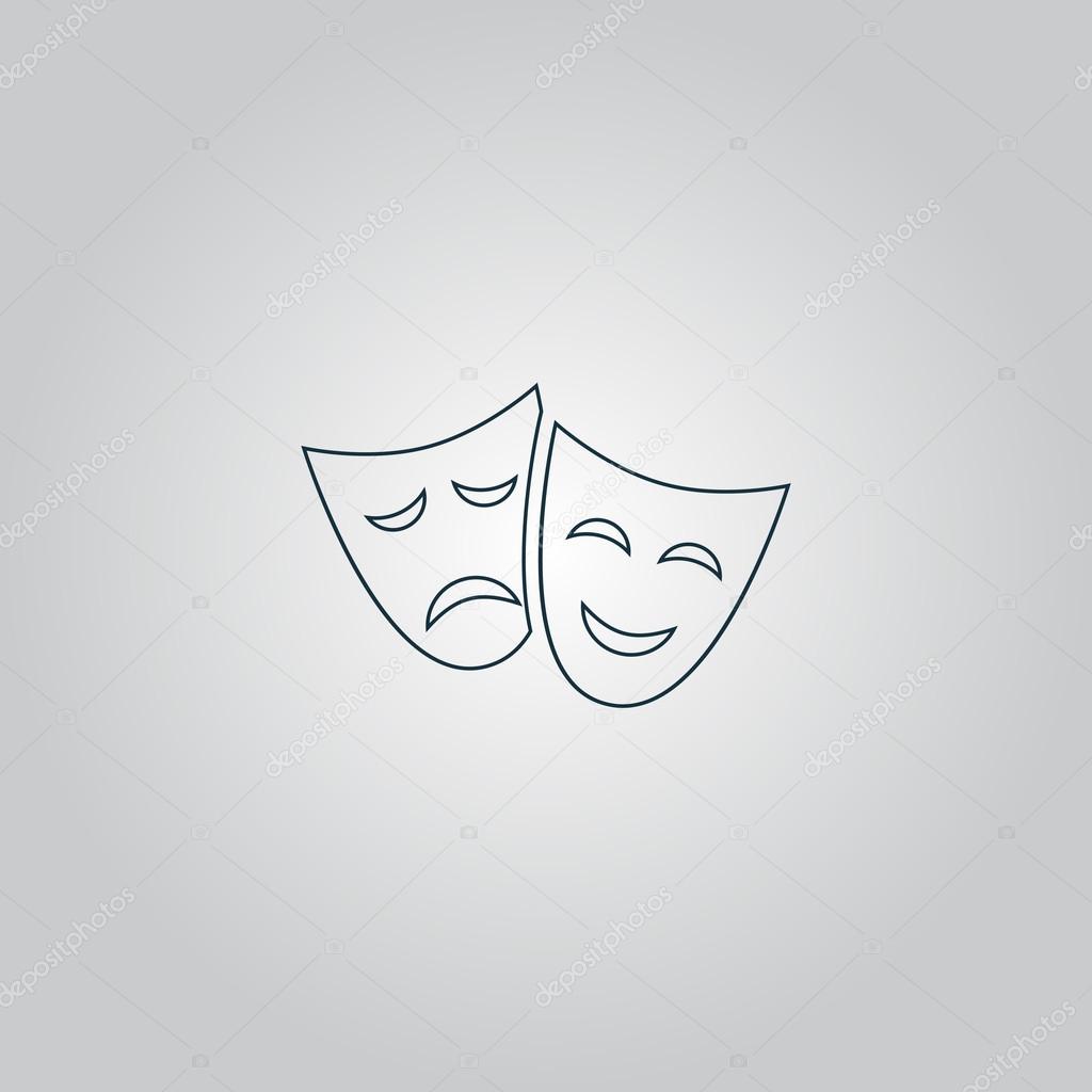 Theater icon with happy and sad masks