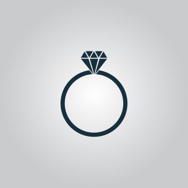 elmas nişan yüzüğü vektör simgesi