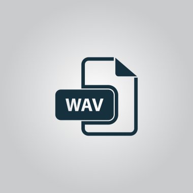 WAV audio file extension icon. clipart