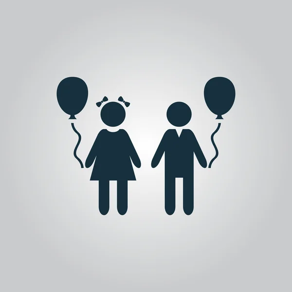 儿童和气球 — 图库矢量图片