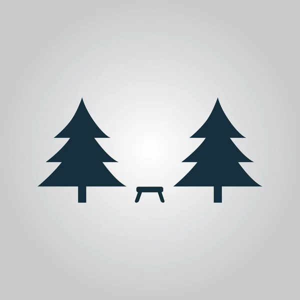 Camping tussen de bomen — Stockvector