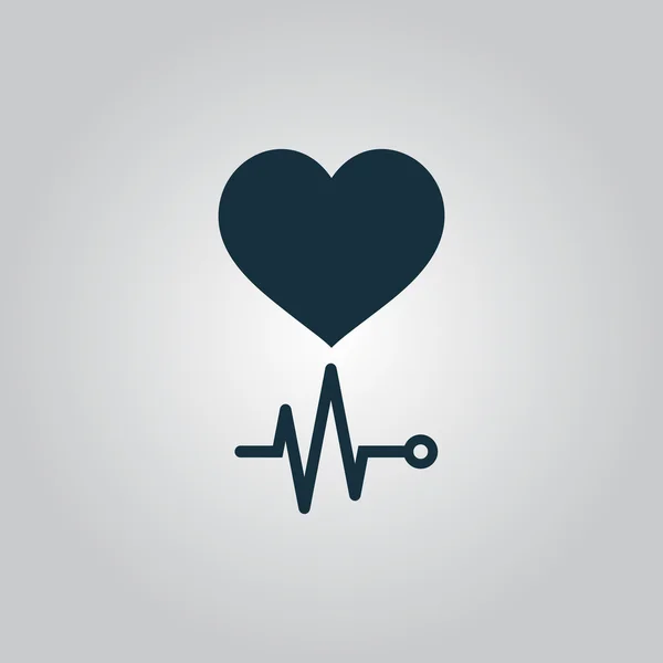 Corazón con su cardiograma — Vector de stock