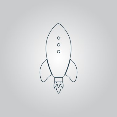 Roket simgesi, işaret ve düğme