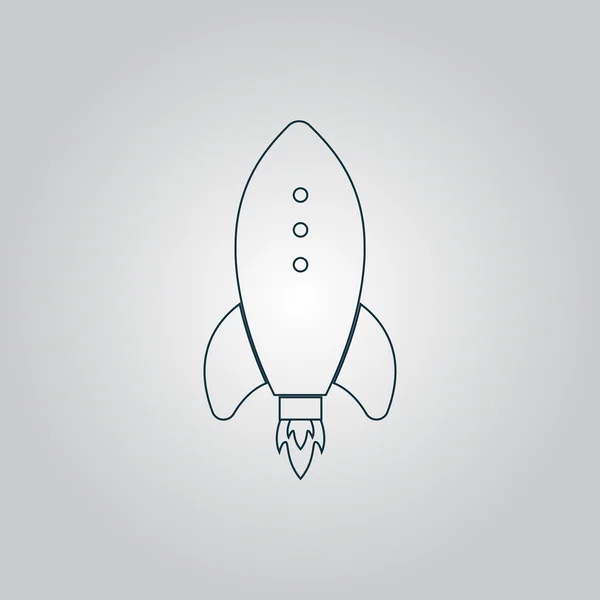 Icono de cohete, signo y botón — Vector de stock