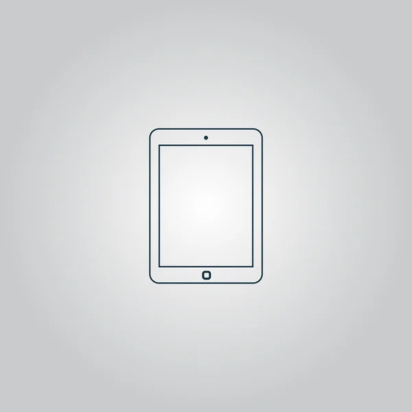 Icône de la tablette, signe et bouton — Image vectorielle