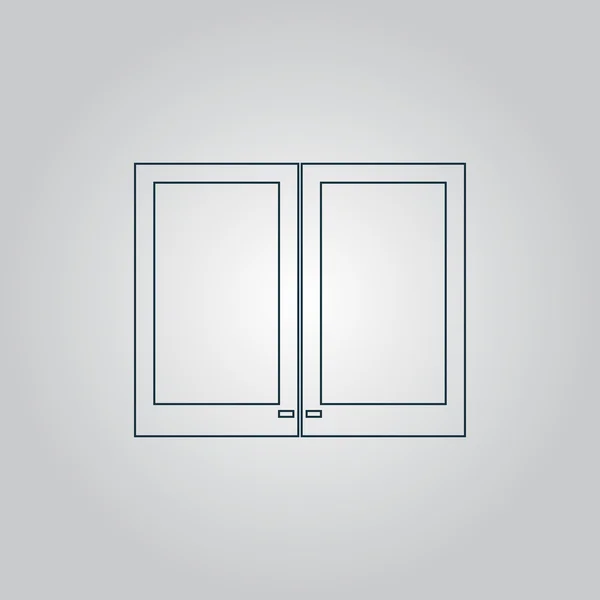 Dos icono de ventana de plástico, signo y botón — Vector de stock