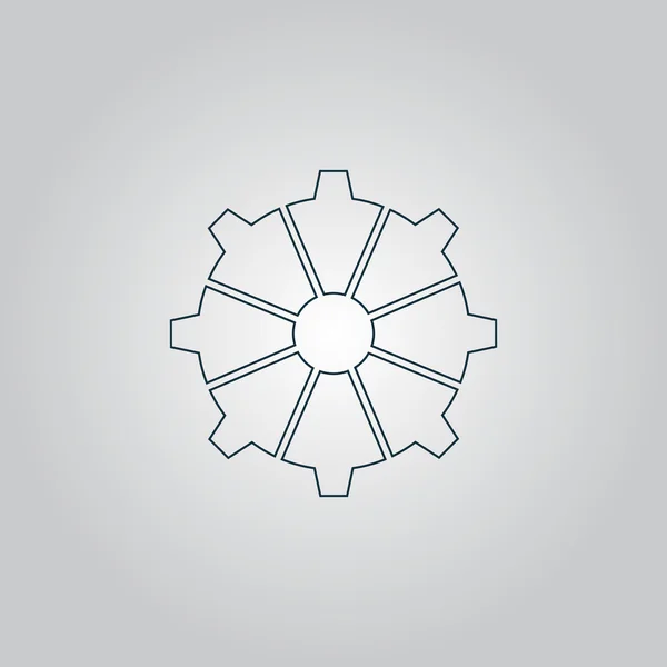 Getriebe-Symbol, Vektor-Illustration. flacher Designstil — Stockvektor