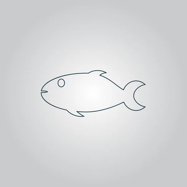 Icono de pescado sobre fondo blanco — Vector de stock