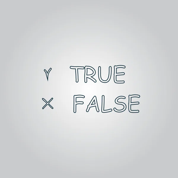 True and False icon — Stock Vector