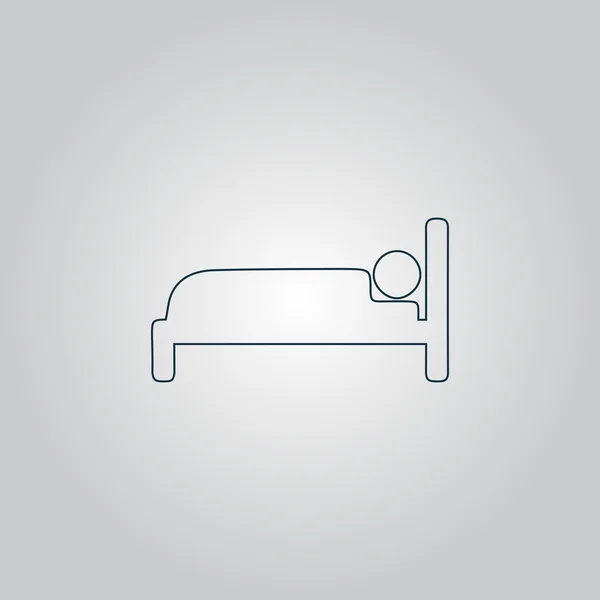 Human in bed sign icon. — Stock Vector