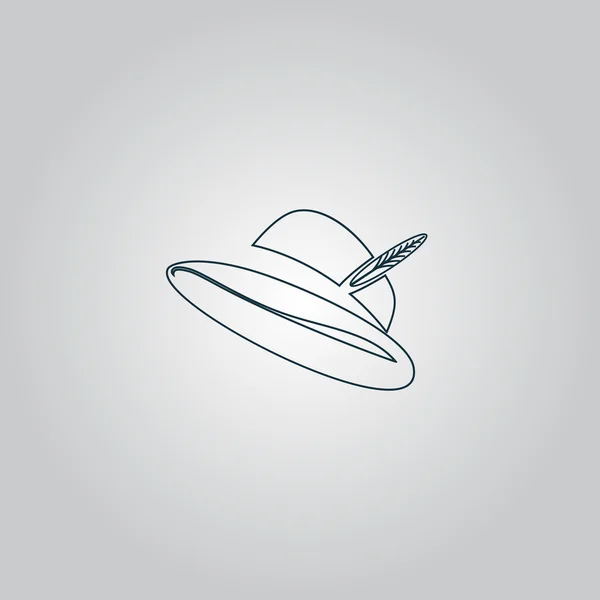 Sombrero con una pluma — Vector de stock
