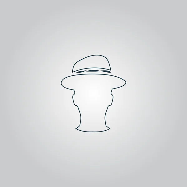 Cabeça de homem com chapéu ilustração vetorial — Vetor de Stock