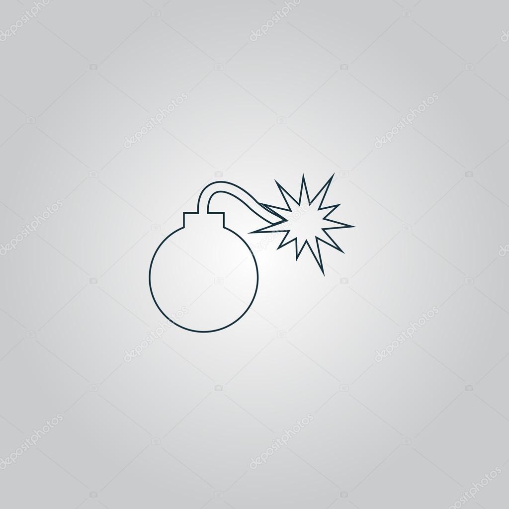 Bomb. Flat web icon or sign isolated on grey background. Collection modern trend concept design style vector illustration symbol