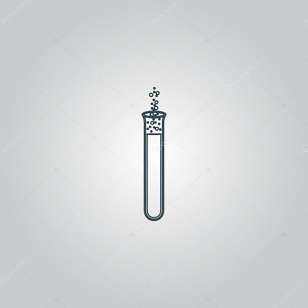 Laboratory glass - reaction. Flat web icon or sign isolated on grey background. Collection modern trend concept design style vector illustration symbol
