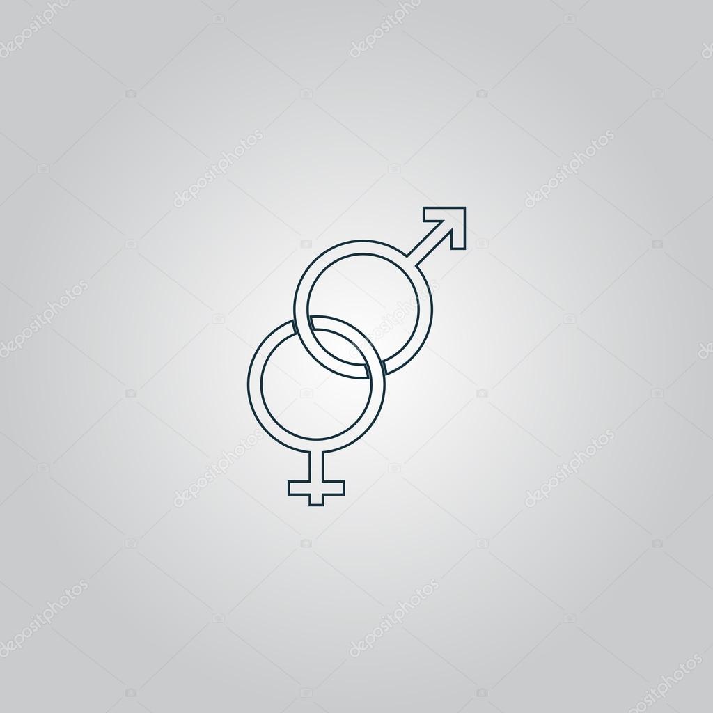 Twisted male and female sex symbol. Flat web icon or sign isolated on grey background. Collection modern trend concept design style vector illustration symbol