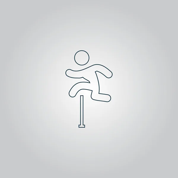 Homme figure sauter par-dessus les obstacles — Image vectorielle