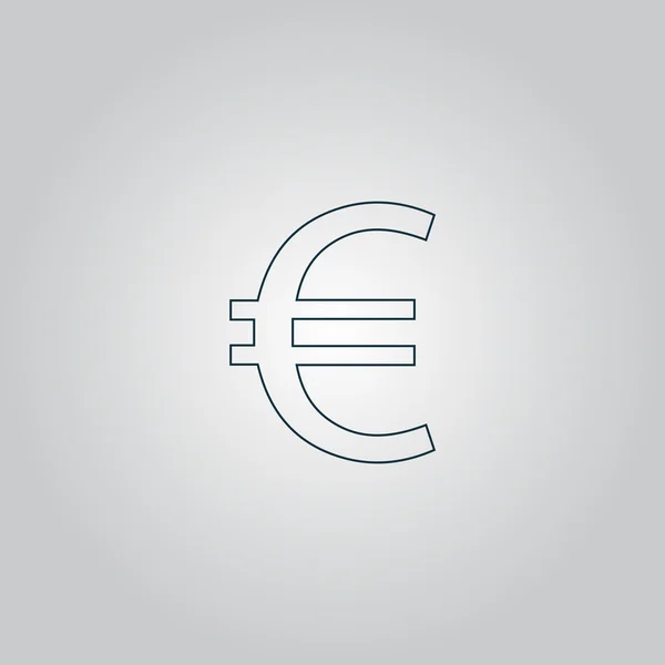 Euro platte pictogram. vectorillustratie. — Stockvector