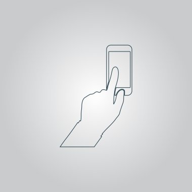 Akıllı telefon, vektör tıklayarak parmak