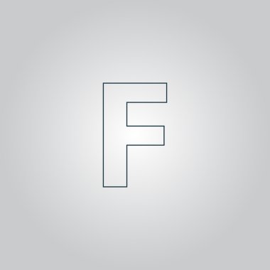 F harfi vektör düz simgesi  