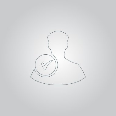 Kullanıcı profili işareti simgesini onay işareti karakteri ile web