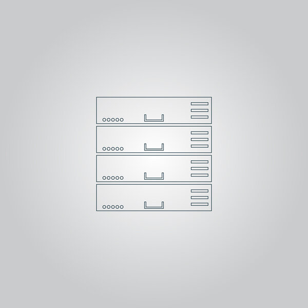 Computer Server icon, flat design