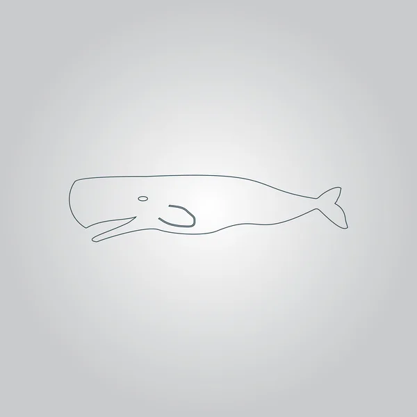 Esperma icono de ballena — Vector de stock