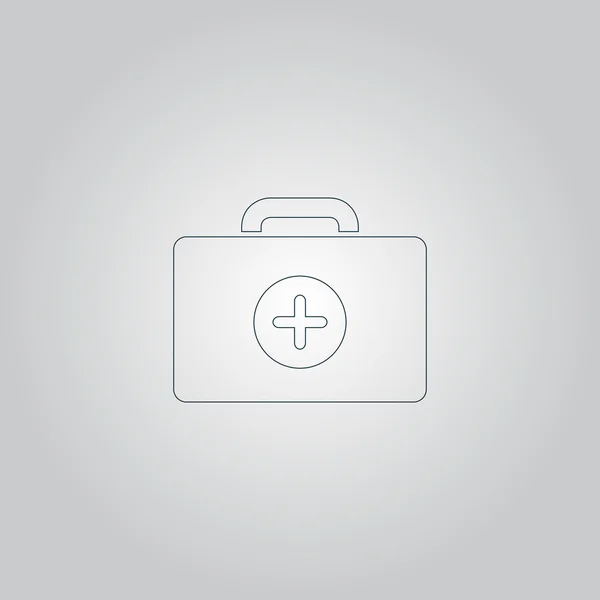 Caja médica, icono plano moderno — Vector de stock