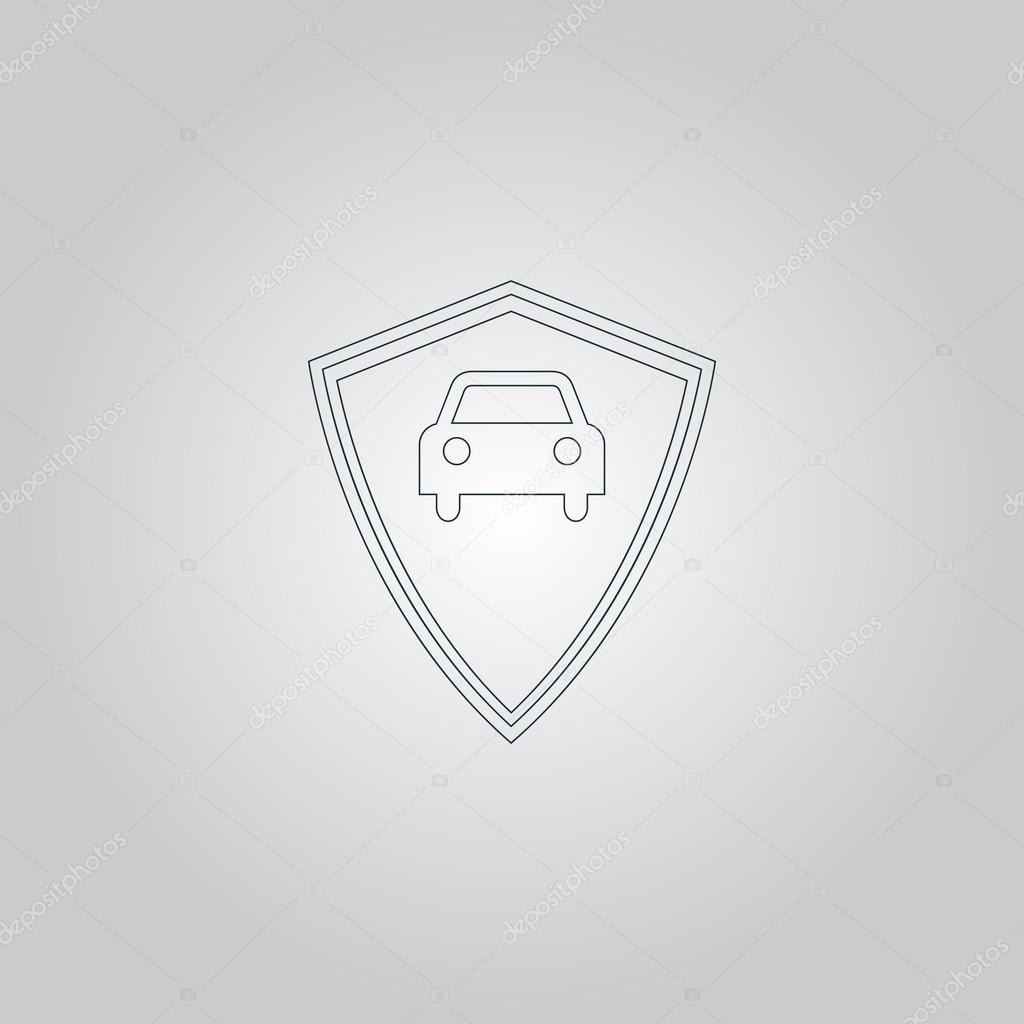 Vehicle shield. Flat web icon or sign isolated on grey background. Collection modern trend concept design style vector illustration symbol